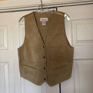 Leather-front women’s vest